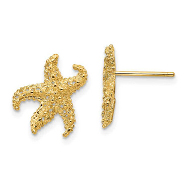 Image of 14mm 10k Yellow Gold Starfish Earrings