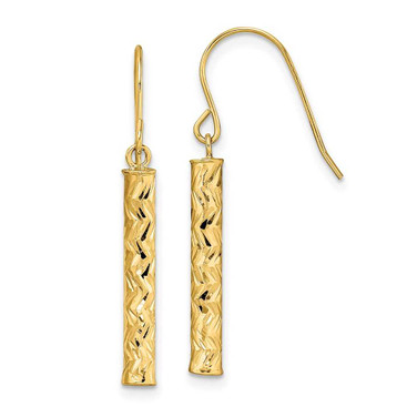 Image of 33.5mm 14K Yellow Gold Polished Dangle Earrings
