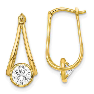 Image of 20mm 10k Yellow Gold Polished CZ Hoop Earrings