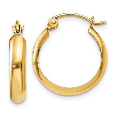 Image of 14mm 10k Yellow Gold Polished 3.5mm Hoop Earrings