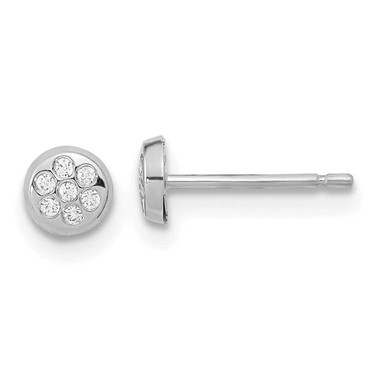 Image of 4.5mm 14K White Gold CZ Filled Circle Post Earrings