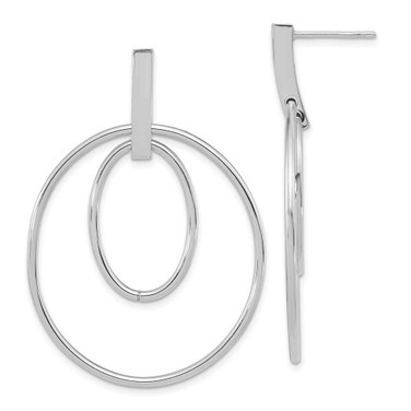 Image of 50mm 14k White Gold Gold Polished Post Dangle Earrings