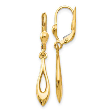 Image of 36mm 14K Yellow Gold Polished Dangle Leverback Earrings