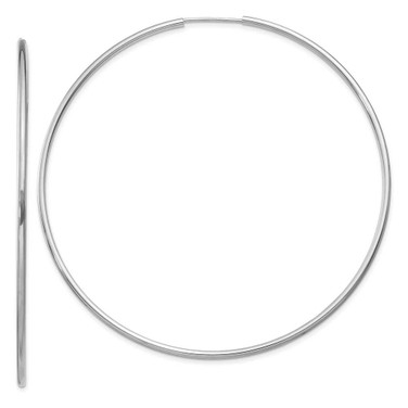 Image of 64mm 14k White Gold 1.5mm Polished Endless Hoop Earrings Image of 64mm 14k White Gold 1.5mm Polished Endless Hoop Earrings