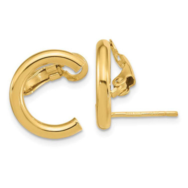 Image of 15.8mm 14K Yellow Gold Polished U Shape Clip On & Post Earrings