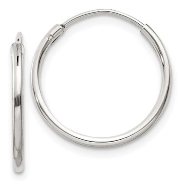 Image of 16mm Sterling Silver 1.3mm Hoop Earrings QE4349