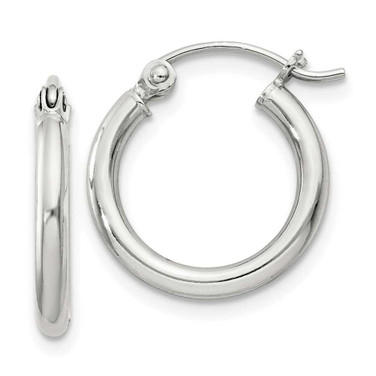 Image of 17mm Sterling Silver 2mm Round Hoop Earrings QE797SP