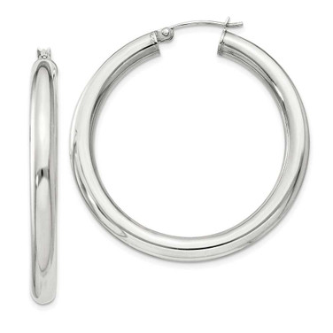 Image of 42mm Sterling Silver 4mm Round Hoop Earrings QE817SP