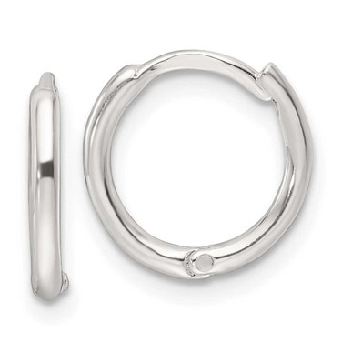Image of Sterling Silver Polished Hinged Hoop Earrings QE16964