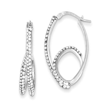 Image of 31mm Sterling Silver Stellux Crystal Hoop Earrings QE9500