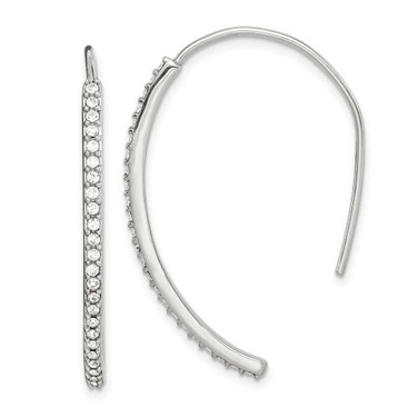 Image of 36.1mm Sterling Silver Crystal Threader Dangle Earrings QE14773