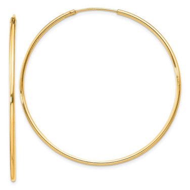 Image of 46mm Sterling Silver Flash Gold-plated 1.3mm Endless Hoop Earrings QE4359GP