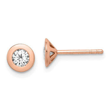 Image of 5.5mm Sterling Silver Pink Brushed CZ Post Earrings