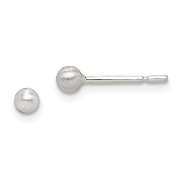 Image of 3.6mm Sterling Silver Brushed 3mm Ball Post Earrings
