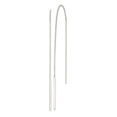 78mm Sterling Silver Polished Bar Threader Earrings