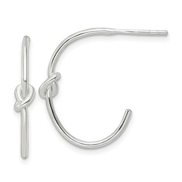 Image of 23.1mm Sterling Silver Polished Knot Post Hoop Earrings