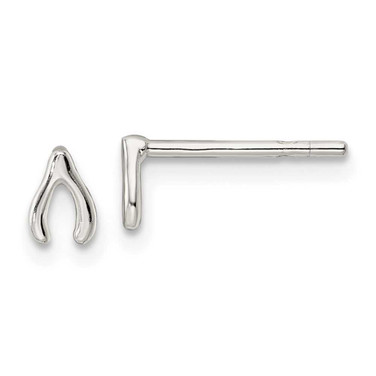 Image of 5.19mm Sterling Silver Polished Wish Bone Post Earrings