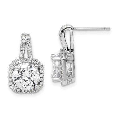Image of 17mm Sterling Silver Rhodium-plated CZ Halo Post Earrings
