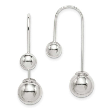 Image of 34.2mm Sterling Silver Polished Front and Back Dangle Earrings