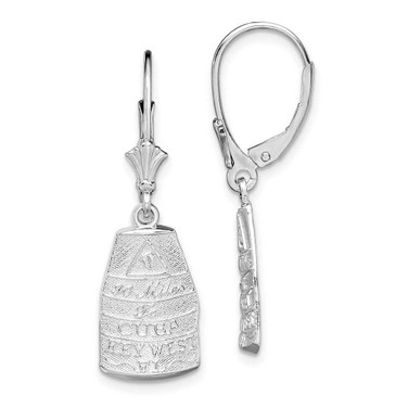 Image of 33.72mm Sterling Silver Polished Key West,FL Leverback Earrings