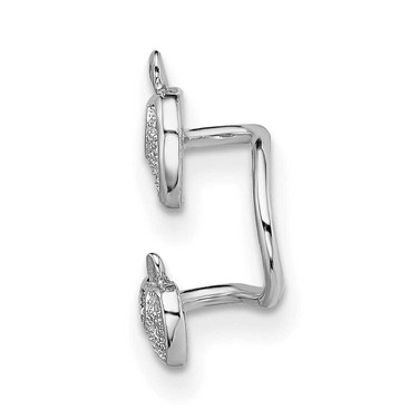 Image of 15mm Sterling Silver Rhodium-plated CZ Double Apple Right Cuff Earrings