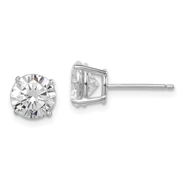 Image of 7mm Sterling Silver Rhodium-plated Polished Round 7mm CZ Stud Earrings