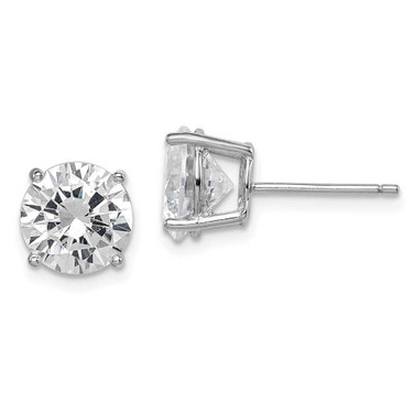 Image of 8mm Sterling Silver Rhodium-plated Polished Round 8mm CZ Stud Earrings
