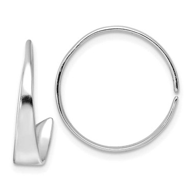 Image of 20.65mm Sterling Silver Rhodium-plated Polished Flat Bar Hoop Threader Earrings
