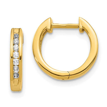 Image of 13mm 14K Yellow Gold Diamond Hinged Hoop Earrings EM5352-025-YA