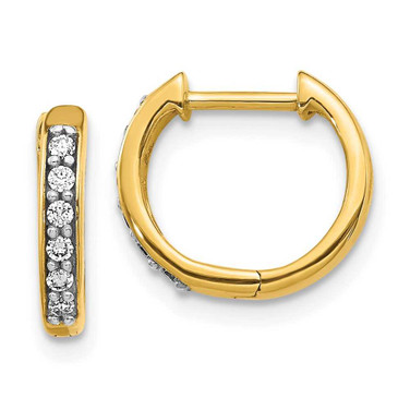 Image of 11mm 14K Yellow Gold Diamond Hinged Hoop Earrings EM4263-012-YA