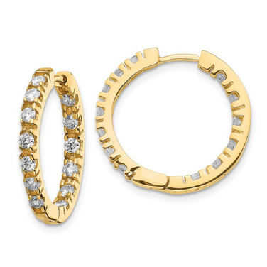 Image of 23mm 14K Yellow Gold VS Diamond Hinged Hoop Earrings XE866VS