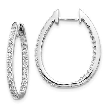 Image of 24mm 14k White Gold In/Out Diamond Hinged Hoop Earrings EM5439-075-WA