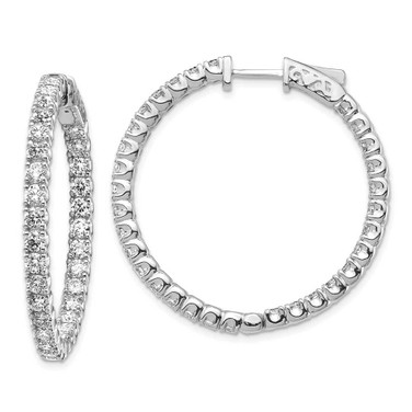 Image of 28mm 14k White Gold Diamond Round Hoop w/Safety Clasp Earrings XE2015WAA Image of 28mm 14k White Gold Diamond Round Hoop w/Safety Clasp Earrings XE2015WAA