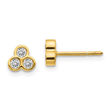 Image of 6mm 14K Yellow Gold 3-stone Diamond Earrings EM4179-025-YA