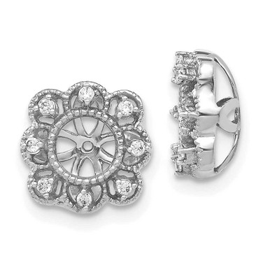 Image of 10mm 14k White Gold Fancy Diamond Earrings Jackets EJM5329-010-WA