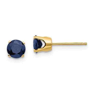 Image of 5mm 14K Yellow Gold 5mm Natural Sapphire Earrings - September