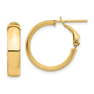Image of 20.6mm 14K Yellow Gold High Polished 5mm Omega Back Hoop Earrings PRE953