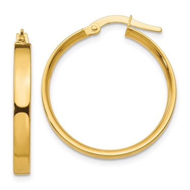 Image of 21mm 14K Yellow Gold 3mm Medium Hoop Earrings