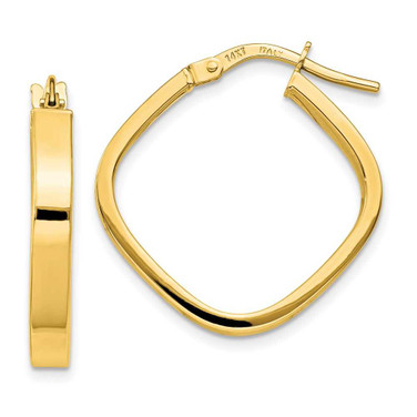 Image of 27.25mm 14K Yellow Gold Flat Edge Square Hoop Earrings