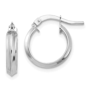 Image of 14k White Gold Polished Small 3mm Hoop Earrings