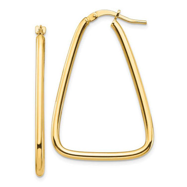 Image of 36.76mm 14K Yellow Gold 2mm Polished Triangle Hoop Earrings