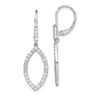 Image of 37.65mm 14K White Gold Lab Grown Diamond SI1/SI2, G H I, Fancy Drop Leverback Earrings EM7957-070-WLG