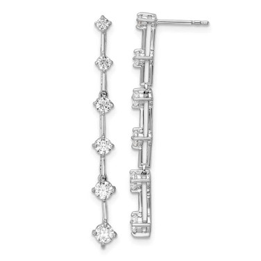 Image of 39.25mm 14K White Gold Lab Grown Diamond SI1/SI2, G H I, 6 Stone Post Dangle Earrings