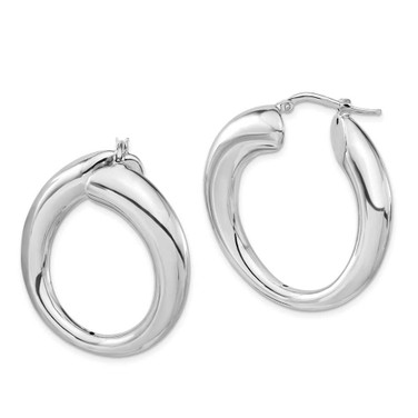 Image of Sterling Silver Polished Twisted Round Hoop Earrings