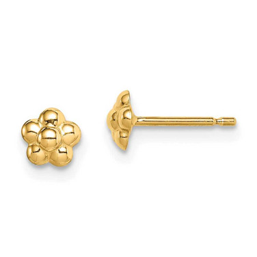 Image of 5.1mm 14K Yellow Gold Madi K Flower Post Earrings