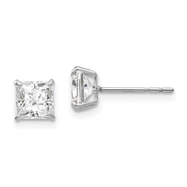 Image of 5mm 14k White Gold Madi K 5mm Square CZ Post Earrings
