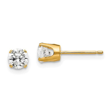 Image of 5mm 14K Yellow Gold 4.5mm CZ stud earrings