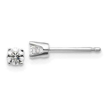 Image of 3mm 14k White Gold .20ct I2 K-L Diamond Stud Push-on Post Earrings