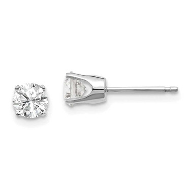 Image of 4.5mm 14k White Gold .75ct I2 K-L Diamond Stud Push-on Post Earrings