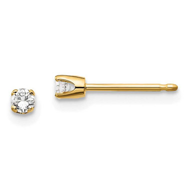 Image of 2.4mm 14k Yellow Gold .10ct. I2 K-L Diamond Stud Push-on Post Earrings Image of 2.4mm 14k Yellow Gold .10ct. I2 K-L Diamond Stud Push-on Post Earrings